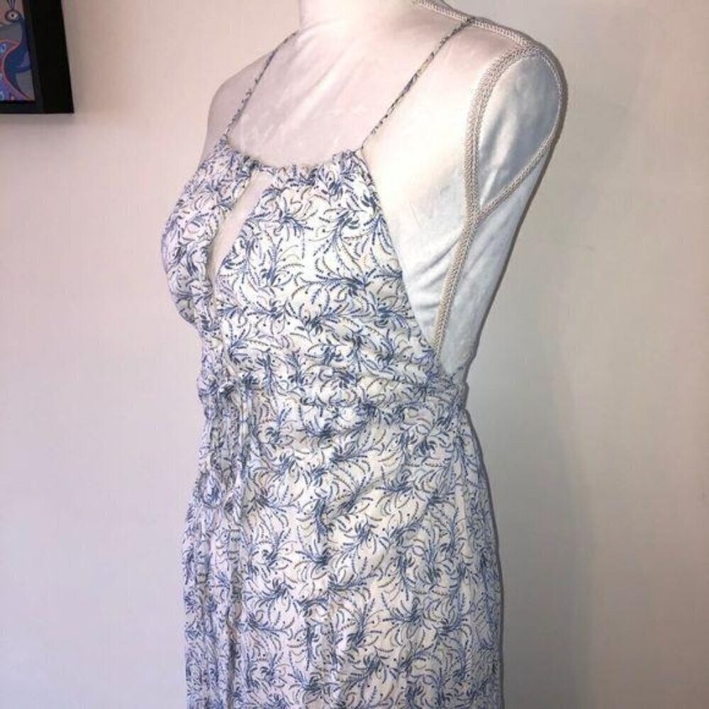 Daughters Of The Revolution Womens Dress Size M Blue Floral Maxi Lined Cotton - Picture 2 of 9